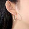 Pendientes Jinse de una sola fila de diamantes con incrustaciones de cobre y perlas de circonita, joyería transfronteriza de temperamento de moda europea y americana para mujer