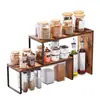 Estante de Almacenamiento de Madera de Múltiples Niveles Transfronterizo Organizador de Botellas de Especias de Cocina Estante de Exhibición Estante de Almacenamiento Estante de Especias de Cocina de Múltiples Niveles