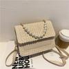 Bolsa de palha larga 2024 Nova moda Bolsa de pérola Bolsa feminina Simples estilo ocidental Bolsa transversal Ins Mori estilo Bolsa de palha larga