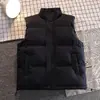 Chaleco de Color Sólido para Otoño e Invierno con Cuello Alto para Exteriores Chaqueta sin Mangas Moderna y Atractiva para Hombre Ropa de Algodón Cálida a Prueba de Viento para Hombre Chaqueta Acolchada de Algodón para Hombre