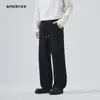 Roupas Masculinas Apo Calças Casuais Masculinas com Cadarço Transfronteiriças Outono e Inverno Tendência Versátil Soltas Retas Sarja Lã Calças
