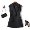 2025 Primavera y Otoño Nuevo Estilo Ropa Exterior sin Mangas para Mujer Estilo Occidental Chaqueta Exterior de Cintura Suelta Universal
