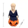 Nuevos adornos creativos de Halloween transfronterizos de calavera con resorte y calabaza sentada, manualidades de resina, adornos de decoración para el hogar para el Festival de los Fantasmas