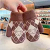 Nuevos Guantes de Invierno para Mujer, Cálidos y a Prueba de Frío, para Ciclismo, de Terciopelo y Engrosados, Guantes con Elegante Patrón de Rombos, Suministro Directo del Fabricante