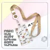 Porta-Cartão Transparente Deslizante Desenho Animado Anti-Perda Cartão de Campus Porta-Cartão de Água Cordão para Pescoço Capa Protetora para Crachá de Trabalho Lanyard Estilo Fofo