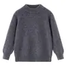 Suéter infantil de lã 100% pura, fio de três mechas espessado, segunda pele para meninos, suéter para crianças mais velhas, blusa quente