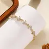 Pulsera de Hoja Brillante de Moda Popular de Alta Gama Elegante Lujo Ligero Simple Regalo Joyería al por Mayor