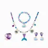 Conjunto de Coroa de Princesa Sereia e Varinha Mágica Transfronteiriço Colar, Pulseira, Brincos, Anel, Luvas para Fantasia de Performance Infantil