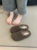 Estación Europea 2024 Moda Otoño Planas Lana de Cordero Genuina Pantuflas para Mujer Planas Casuales Perezosas Baotou Maomao Medias Pantuflas