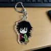 Llavero de Anime Demon Slayer Kamado Tanjirou Nezuko Acrílico Patrón de Dibujos Animados Colgante para Mochila