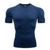 Esportes manga curta homens elástico de secagem rápida T-shirt roupas apertadas basquete futebol base top running fitness roupas