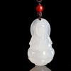 Pingente de Calcedônia Natural Pingente de Jade Guanyin Colar de Buda de Calcedônia Branca Fivela de Ágata Verde Pingente de Feijão Verde