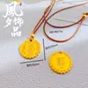 Pingente Antigo do Deus Amarelo da Riqueza Liga de Zinco Banhada a Ouro Pingente de Cabacinha com Diamante Giratório Acessórios de Paz e Alegria Fabricante Direto