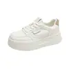 Zapatos casuales para estudiantes mujeres, modelo nuevo de otoño ins de caña baja 2026, zapatillas blancas versión coreana, zapatos de lona deportivos con suela gruesa para aumentar la altura