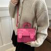 Bolsa Pequena Feminina 2025 Inverno Nova Moda Bolsa de Ombro para o Dia a Dia Bolsa Quadrada Pequena Simples Bolsa Transversal Casual Retrô para Mulheres