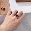 Anillo de Abalorios Borgoña con Estilo Retro Francés Personalizado, Simple y de Moda, Anillo de Lujo de Gama Alta para Mujeres al por Mayor