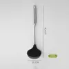 Espátula de Silicona con Mango Extendido de Acero Inoxidable, Espátula para Sartén Antiadherente, Espátula para Saltear, Cucharón para Sopa, Cuchara Ranurada, Espátula para Freír, Espátula de Cocina, Juego de Utensilios de Cocina