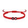 Pulsera tejida de cuerda roja nueva transfronteriza con corazón de durazno y 26 letras, simple, versátil, estilo ins, pulsera de amor para pareja