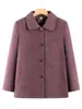 Ropa exterior de lana de otoño para personas mayores, Tops de manga larga con solapa para madres, Ropa fina holgada de otoño para la abuela
