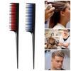 Peine resaltador de tres filas de dos colores peine de plástico de cola puntiaguda peine para el cabello peine de cola puntiaguda peine de salón de peluquería herramientas para teñir el cabello venta al por mayor comercio exterior