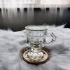 Âmbar em relevo de vidro mini taça restaurante latte xícara de café com alça xícara de chá da tarde homestay xícara de água