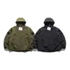 Ropa Vintage 2025 Invierno Nuevo Retro Japonés Color Sólido Decorado con Velcro Chaqueta de Algodón con Capucha Tres en Uno