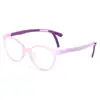 Armazón de gafas de moda ultraligero, patillas flexibles tipo espejo, para niños, espejo plano, armazón redondo, anti-luz azul, con armazón para gafas de miopía, venta al por mayor