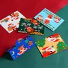 Tarjetas de Felicitación Navideñas Transfronterizas, Tarjetas Creativas de Decoración Festiva para Nochebuena, Tarjetas Plegables para Regalo, Materiales para Cabezales de Tarjetas