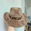 Sombrero vaquero occidental sombrero vaquero imitación piel de conejo sombrero de otoño e invierno Xizang nuevo Mezclilla Europa y Estados Unidos al por mayor