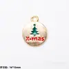 Colgante de Aleación Esmaltada Navideño Colgante de Gota Papá Noel Muñeco de Nieve Reno Colgante de Dibujos Animados Accesorios para Joyería DIY Pulsera Al Por Mayor