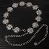 Cadena de Cintura Elegante de Metal con Girasol para Mujer de Comercio Exterior, Accesorio de Cintura Ajustable para Vestido, Cinturón de Cadena Multicapa de Gama Alta