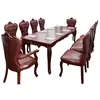 Mesa y Sillas de Madera Maciza Estilo Europeo para 8 Personas Mesa de Conferencias Rectangular Extensible 2m Mesa de Juego de Mesa Werewolf