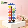 Venta Caliente Transfronteriza Pigmento de Arte Infantil Caja Cuadrada Grande de 12 Colores Pigmento Semi-seco Pastel en Polvo Sólido Set de Pintura Gouache