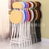 Taburete Redondo Pequeño Portátil Transfronterizo con Respaldo para Espacios Pequeños, Uso en Casa, Silla de Comedor Informal, Silla Plegable Simple Multicolor para Puestos de Mercado