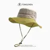Chapéu de pescador retrô estilo montanha com blocos de cor para homens e mulheres, proteção solar, secagem rápida, chapéu de sol, para verão, montanhismo, caminhada, pesca, fino