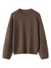 Suéter de Lana de Seda Estilo Perezoso para Mujer 2025 Otoño e Invierno Nuevo Suave Cera Hombros Descubiertos Cuello Redondo Casual Holgado Versión Amplia Suéter