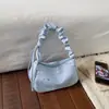 Bolsa de axila com estampa de estrelas estilo coreano para mulheres, nova coleção 2026, bolsa de ombro plissada, bolsa tote versátil para o dia a dia, bolsa de lona de alta qualidade