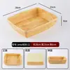 Plato de exhibición para buffet de olla caliente sukiyaki con diseño de madera de melamina, plato giratorio rectangular para verduras y champiñones