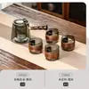 Juego de Té de Cristal, Lujo Ligero para Uso Doméstico, Tetera de Gama Alta para Sala de Estar, Juego Completo para Uso en Oficina, Mesa y Bandeja de Té Kung Fu
