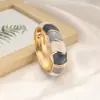 Bestseller transfronteiriço na Europa e América: Pulseira de design irregular em blocos de cores esmaltadas retrô criativas com design de bambu ondulado boêmio