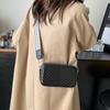 Bolso de moda de color liso para mujer, nuevo 2024, combinable, sencillo, con correa ancha para el hombro, bandolera, bolso cuadrado pequeño.