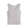 Chaleco Deportivo con Banda en el Pecho y Sujetador Incorporado, Fijación con Almohadillas en el Pecho, Cuello Redondo Versátil, Corte Ajustado, Estilo Corto para Usar como Prenda Exterior