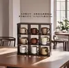 Estante de Exhibición de Vasos de Agua a Cuadros de Moda, Estante de Almacenamiento de Tazas de Té Multicapa para Escritorio de Sala de Estar, Estante para Colocar Tazas de Despensa de Oficina