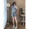 Novo estilo chinês estilo nacional casual esportivo terno feminino verão emagrecimento pequeno elegante idade-reduzindo manga curta shorts conjunto de duas peças