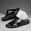 2025 Nuevas zapatillas para hombre, suaves, negras, para uso exterior, sandalias de playa para hombre, casuales, con punta abierta, zapatillas de moda para hombre.