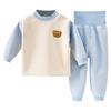 Roupa íntima térmica infantil, roupa íntima de cintura alta com forro de lã, pijama grosso de outono e inverno para bebês, roupas de bebê, proteção da barriga, base de inverno