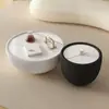 Sala de Estar Moderna Apartamento Pequeño Lujo Ligero Mesa de Café de Pizarra Estilo Crema con Mesas Auxiliares Redondas Creativas para Uso en Casa