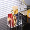 Porta lapices para sombras de ojos y labiales, caja organizadora transparente de acrílico, contenedor de almacenamiento para cosméticos y papelería
