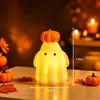 Lámpara de calabaza portátil de Halloween, lámpara de vela electrónica LED, accesorios de decoración para fiestas, lámpara de ambiente, adornos, suministro al por mayor