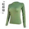 Nova Roupa Esportiva ao Ar Livre de Manga Longa de Secagem Rápida para Mulheres Primavera e Verão Sem Costura Corrida ao Ar Livre Treinamento Gola Redonda Yoga Top Esportivo